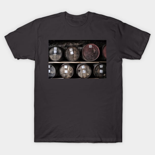 Stored Whisky Casks in a distillery Warehouse T-Shirt by richflintphoto